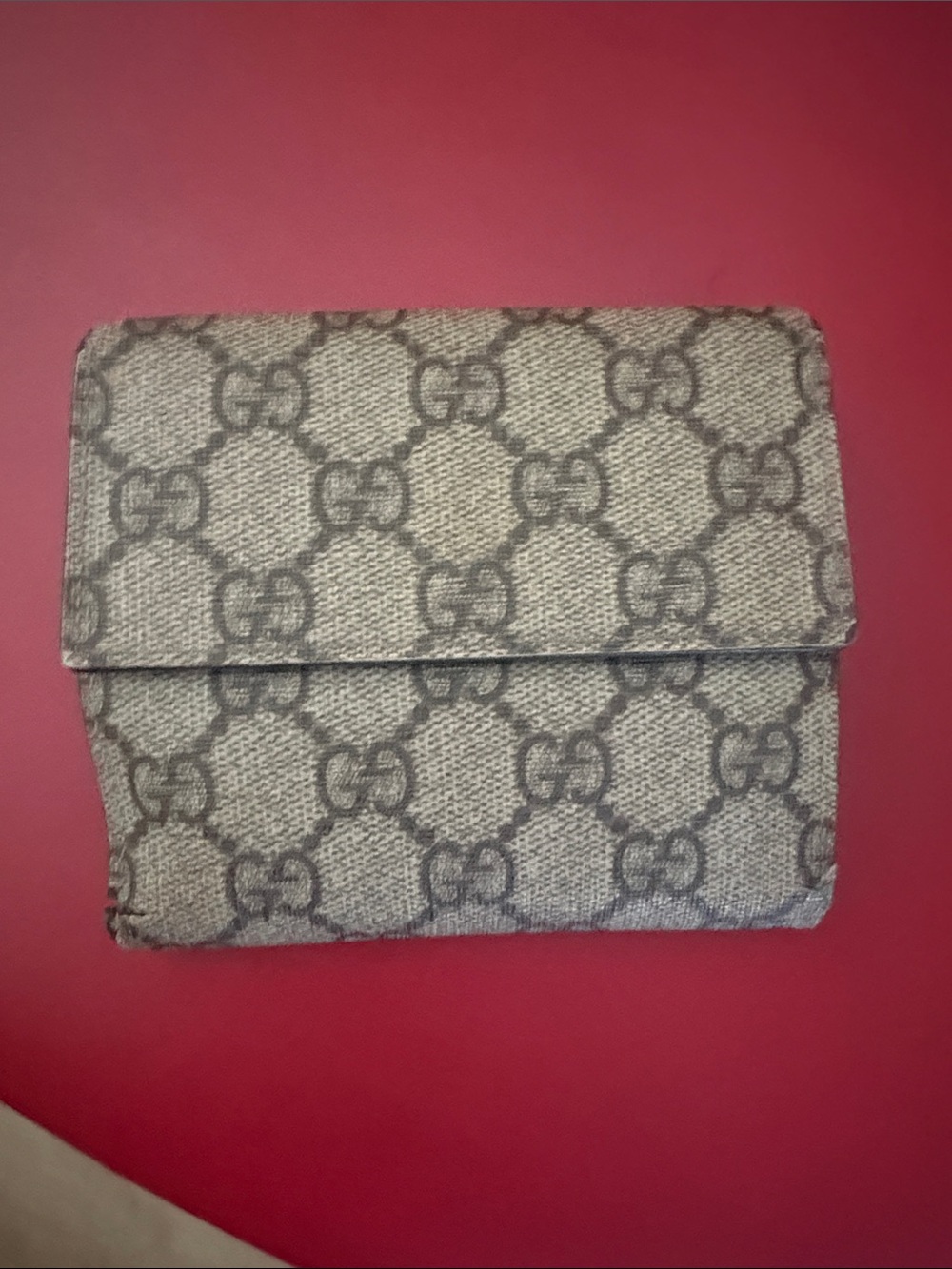 Gucci Brown Monogram Fold-Over Wallet